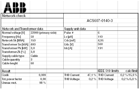 The input data and calculated results can be printed out as a report, which is partly shown here.