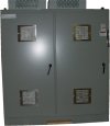 Two door DC drive cabinet for Braner USA. This single loop slitting line and recoiler utilizes 2 Siemens 6RA70 DC drives, one for the slitter and one for the recoiler.