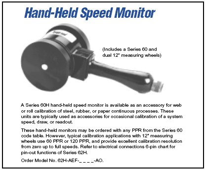 Series 60 Rotopulser Encoder Hand Held Speed Monitor