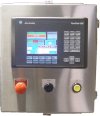 Stainless steel operator with Allen-Bradley PanelView 600 touchscreen for dough mixer application for CMC America.