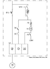 Single line diagram DCS800-A-2050...3000 400 V...690V with breaker