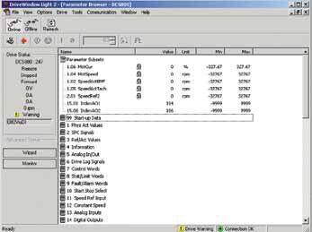 ABB DCS800 DriveWindow Light - Parameter Browser